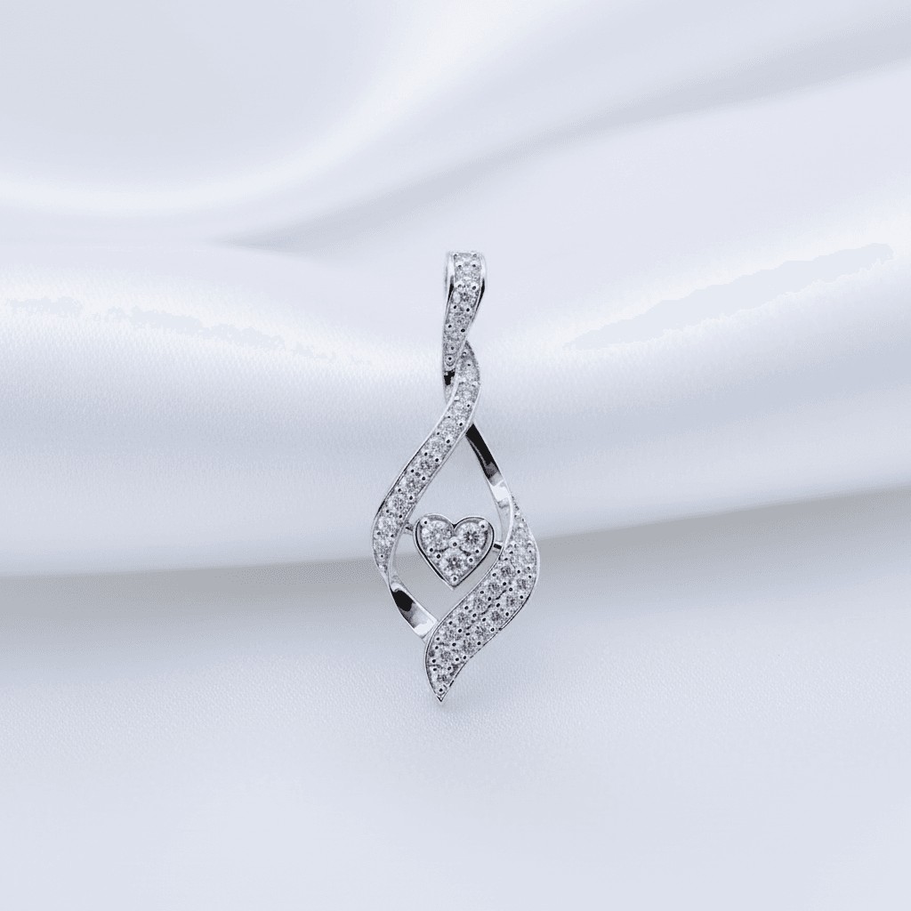 Twisted Heart Diamond Pendant