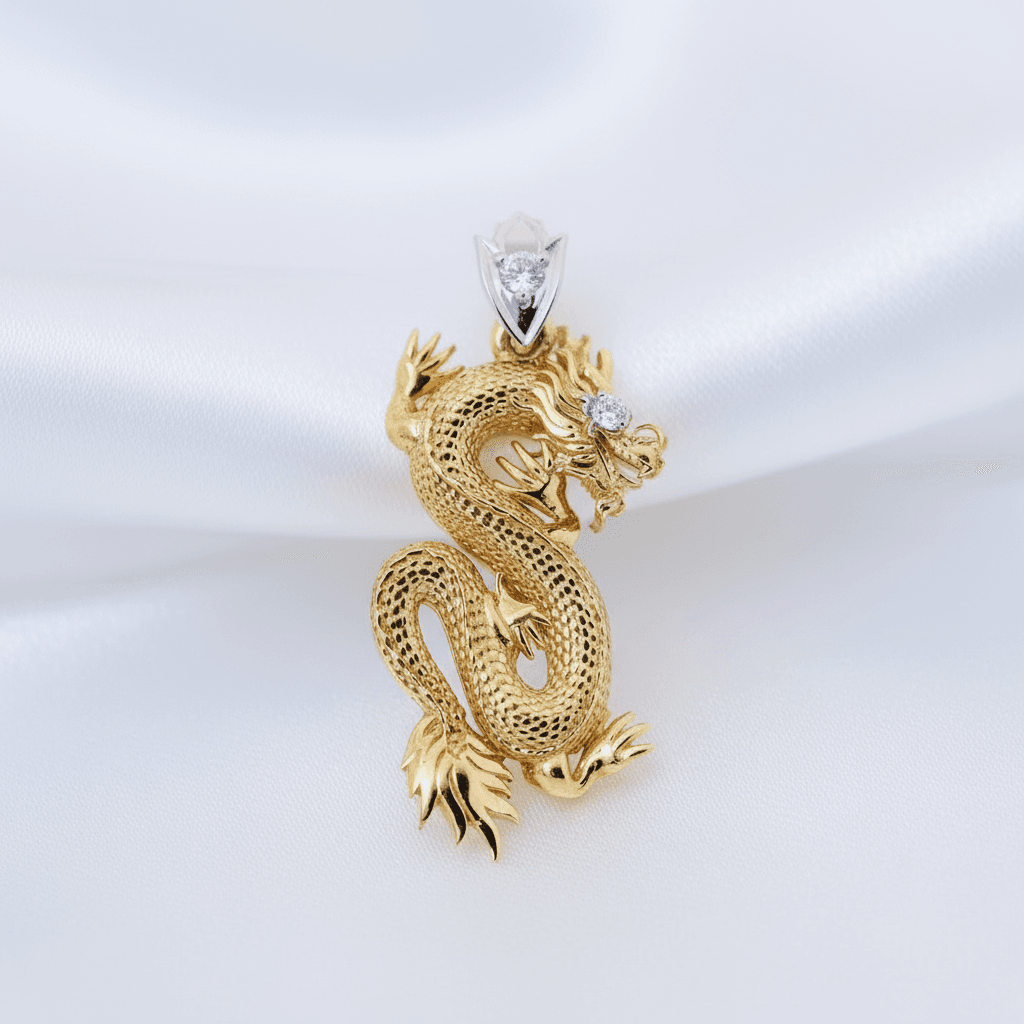 Gold Dragon Diamond Pendant