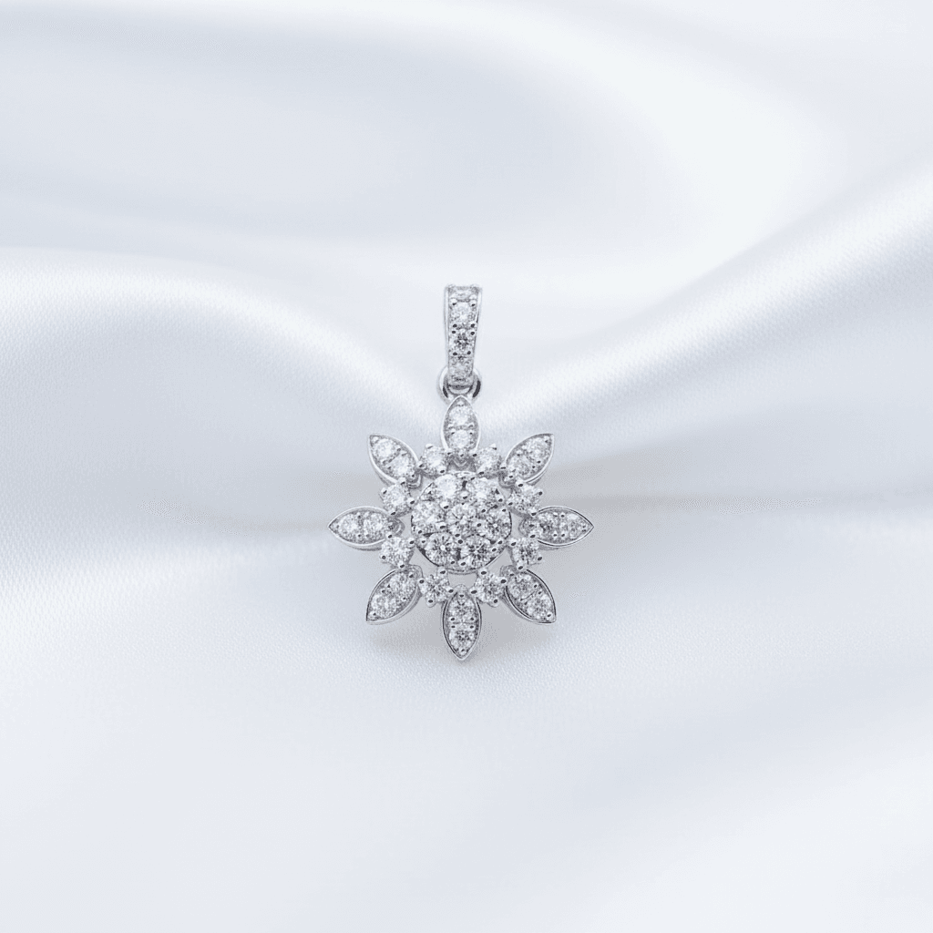 Snowflake Diamond Cluster Pendant