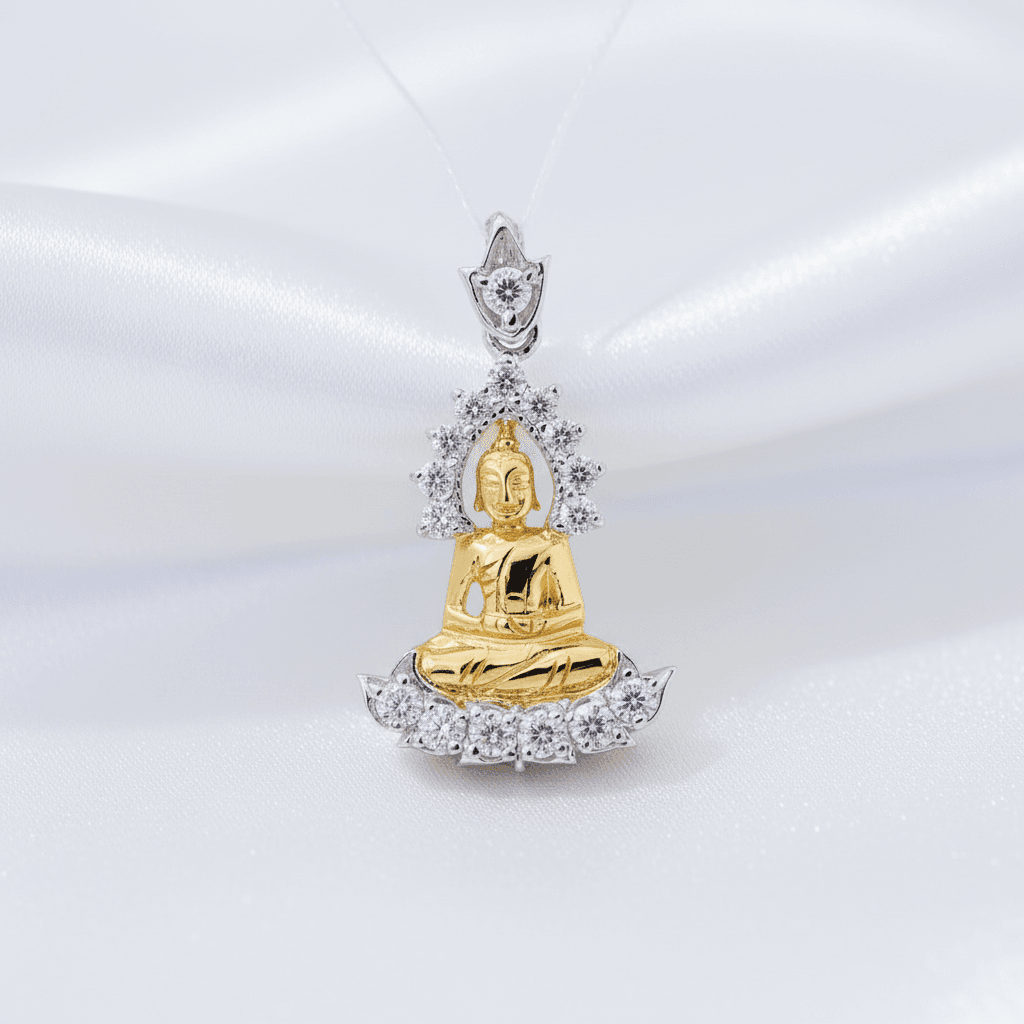 Buddha Lotus Diamond Pendant