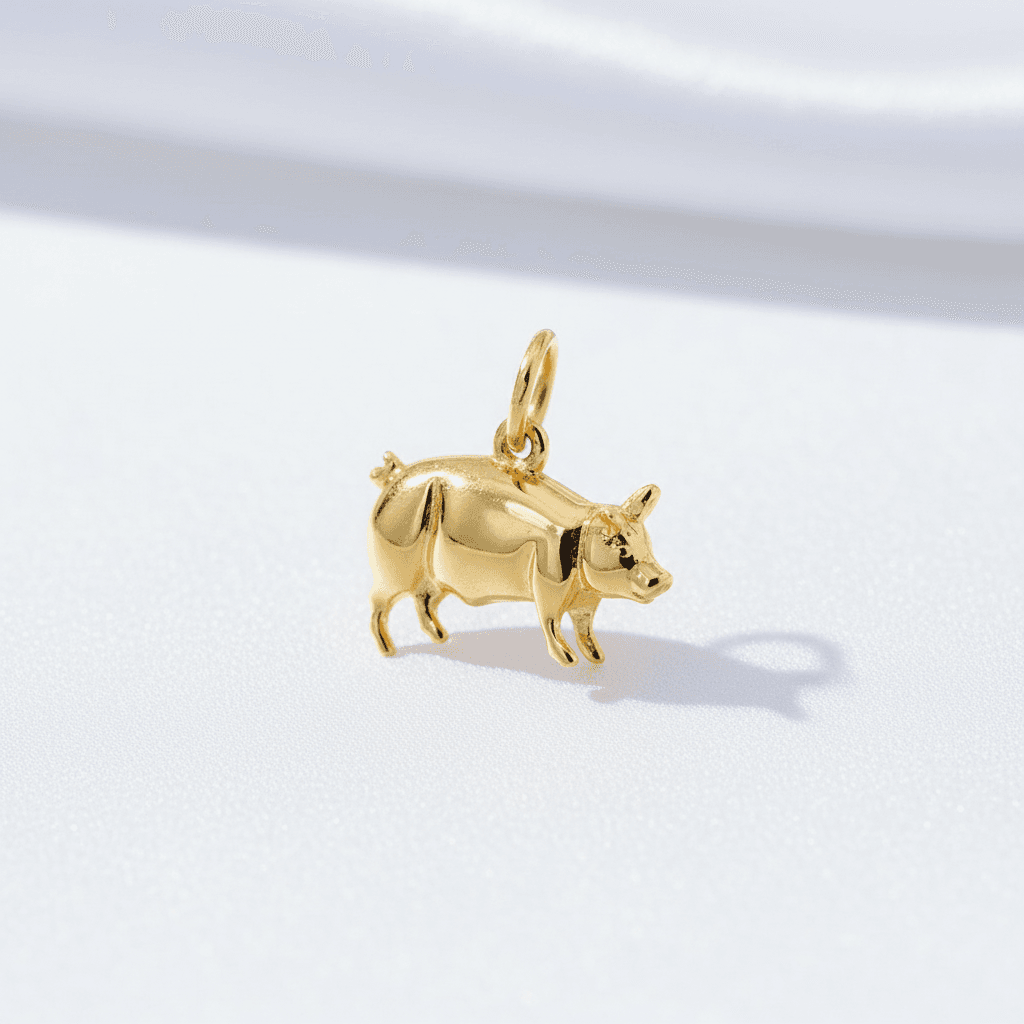 Pig Zodiac Gold Pendant