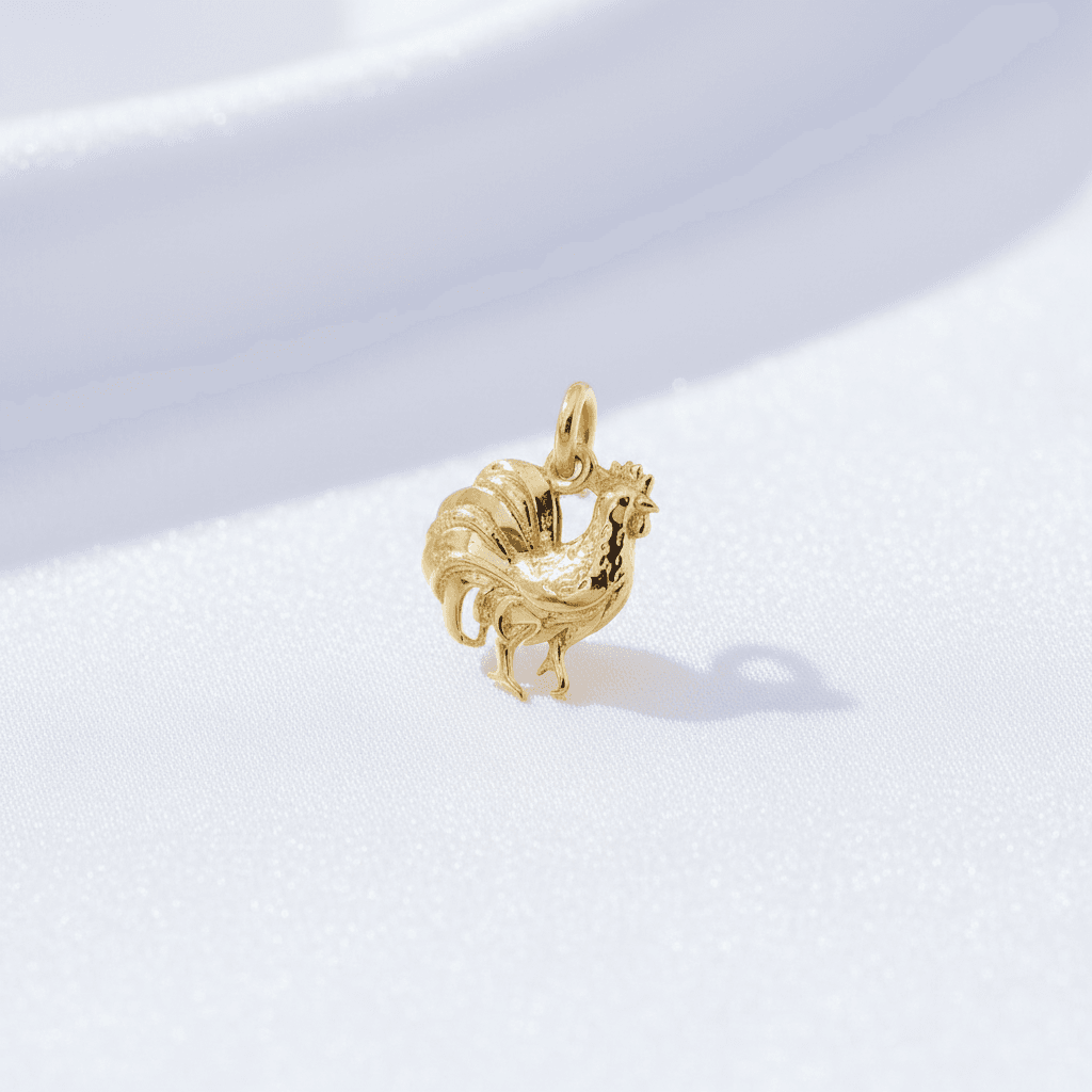 Rooster Zodiac Gold Pendant