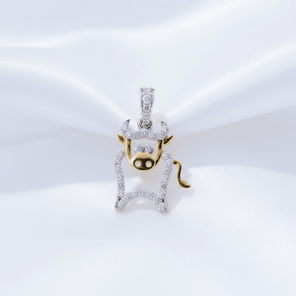 Diamond Ox Standing Pendant