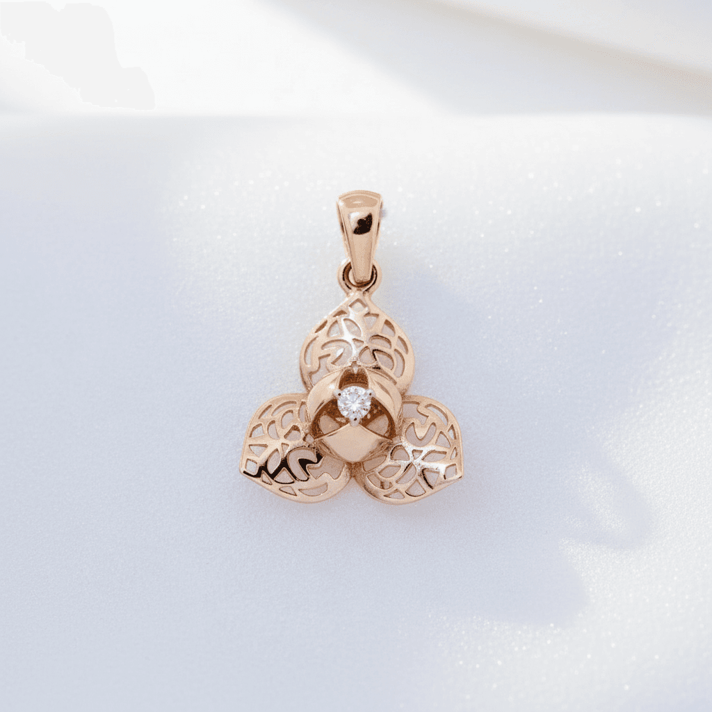 Flower Filigree Diamond Pendant