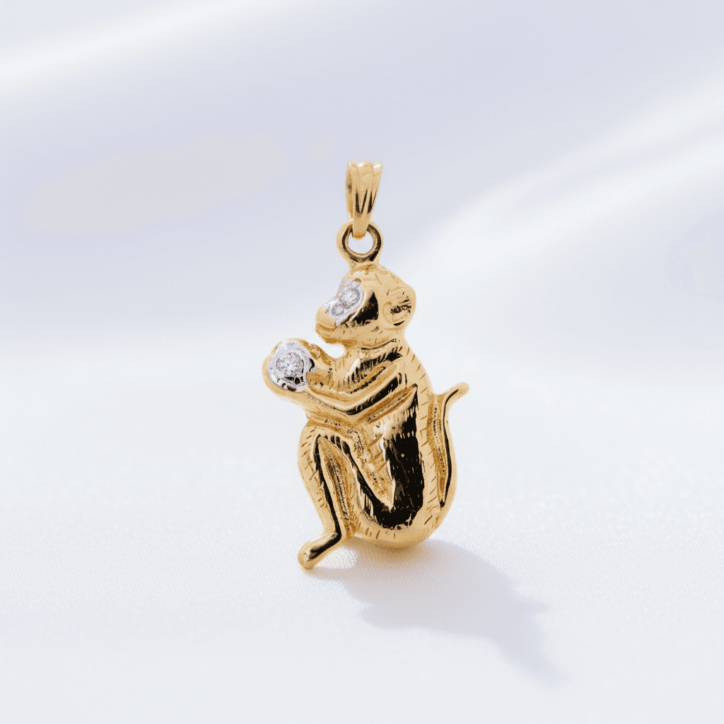 Monkey Diamond Pendant (Side)