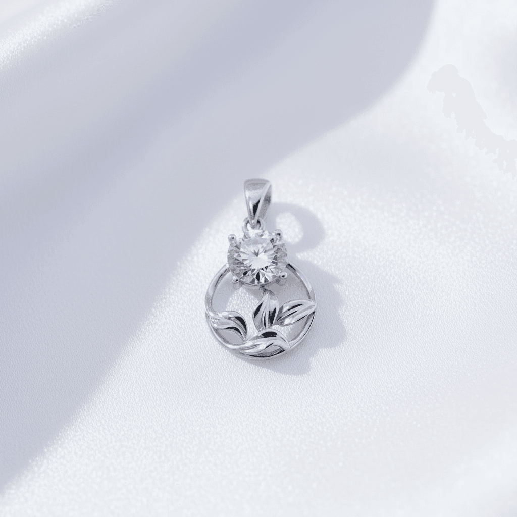 Floral Teardrop Diamond Pendant