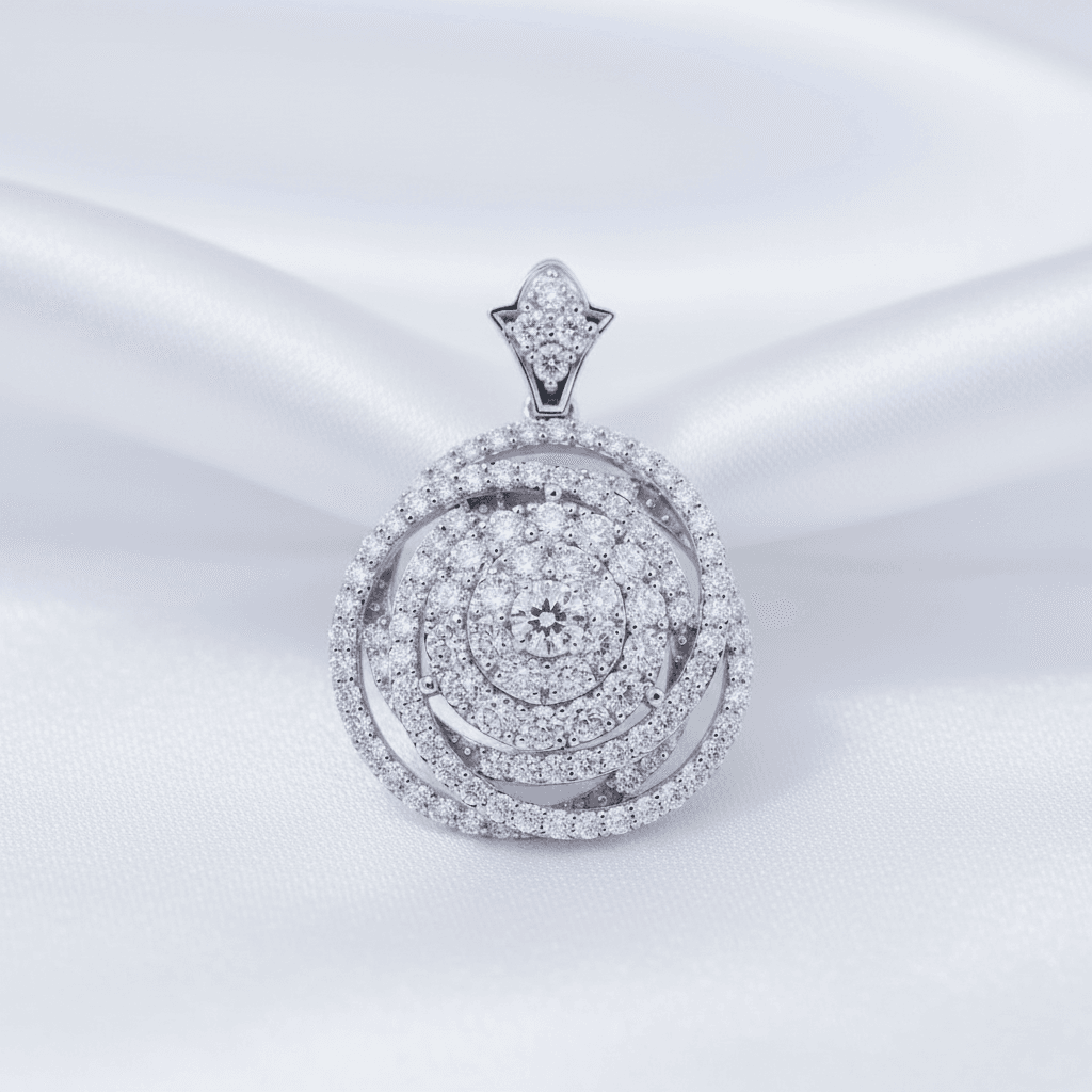 Spiral Rose Diamond Pendant