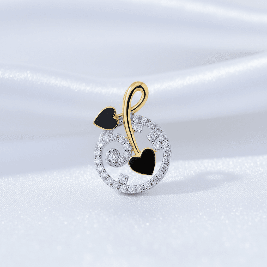 Music Note Heart Diamond Pendant