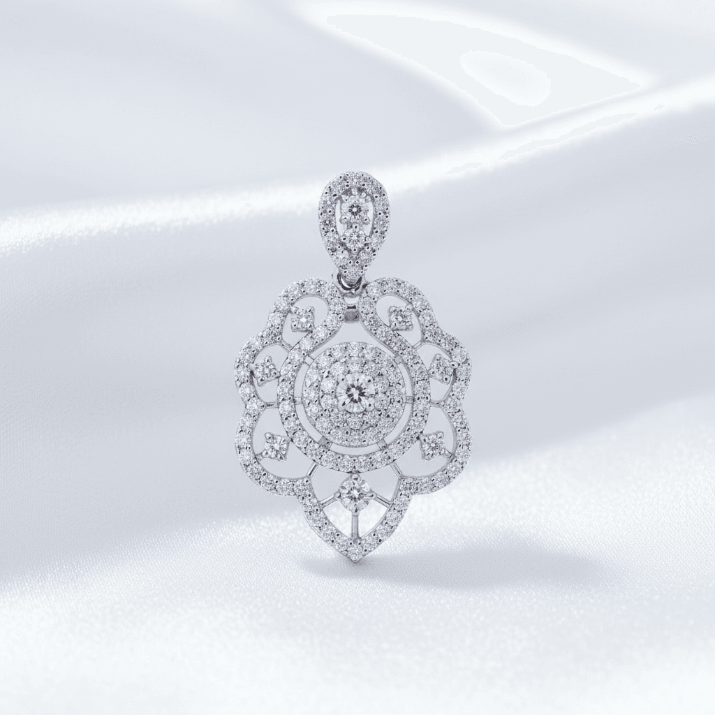 Ornate Filigree Diamond Pendant