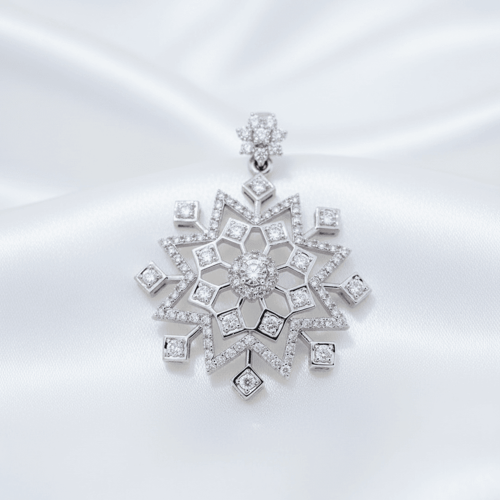 Snowflake Starburst Diamond Pendant