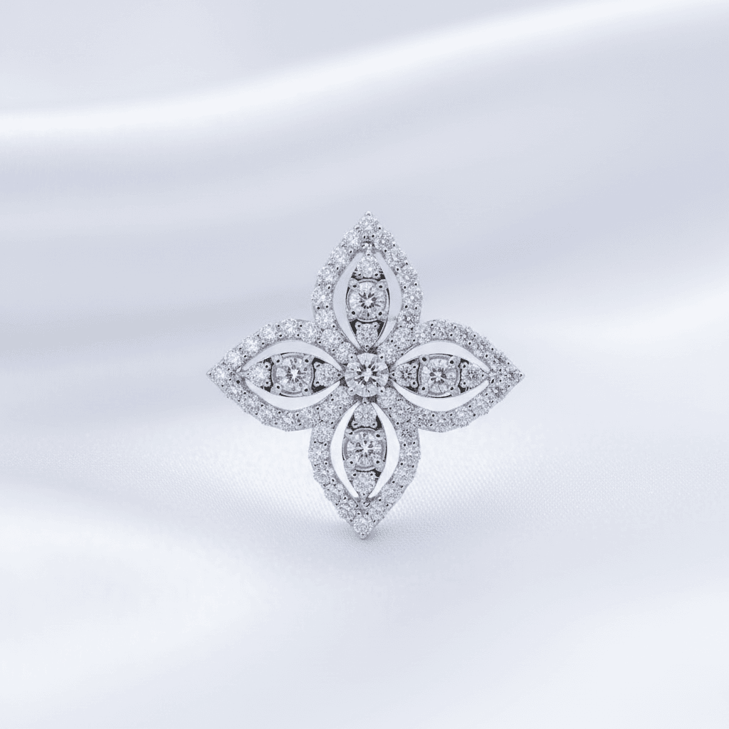 Four Petal Star Diamond Pendant