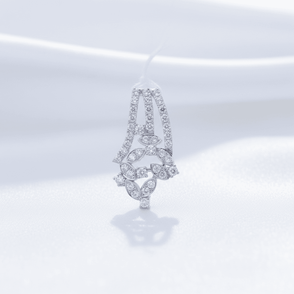 Cascading Leaf Butterfly Diamond Pendant