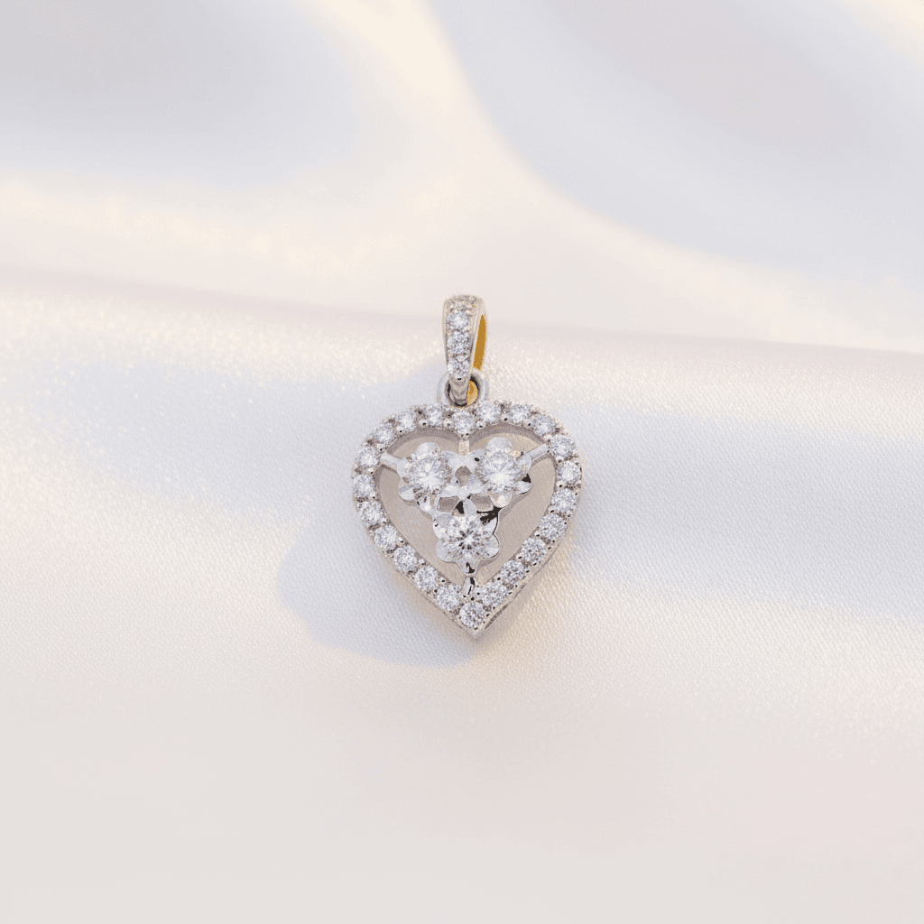 Heart Flower Diamond Pendant