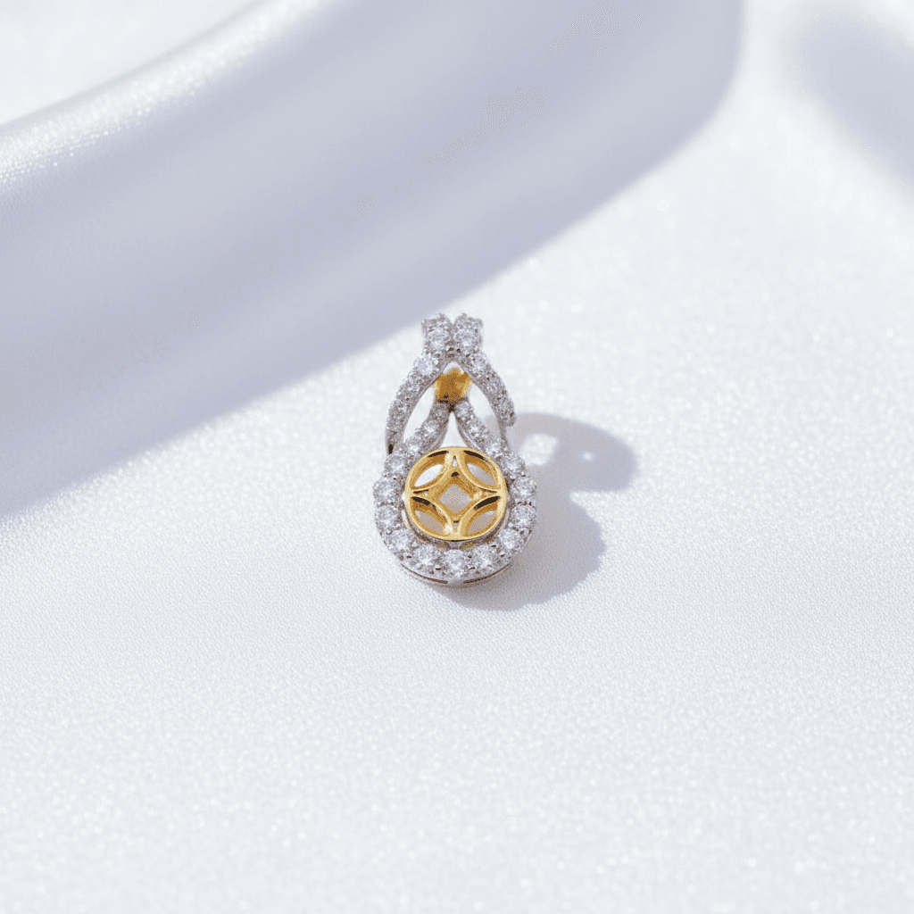 Infinity Bow Teardrop Diamond Pendant