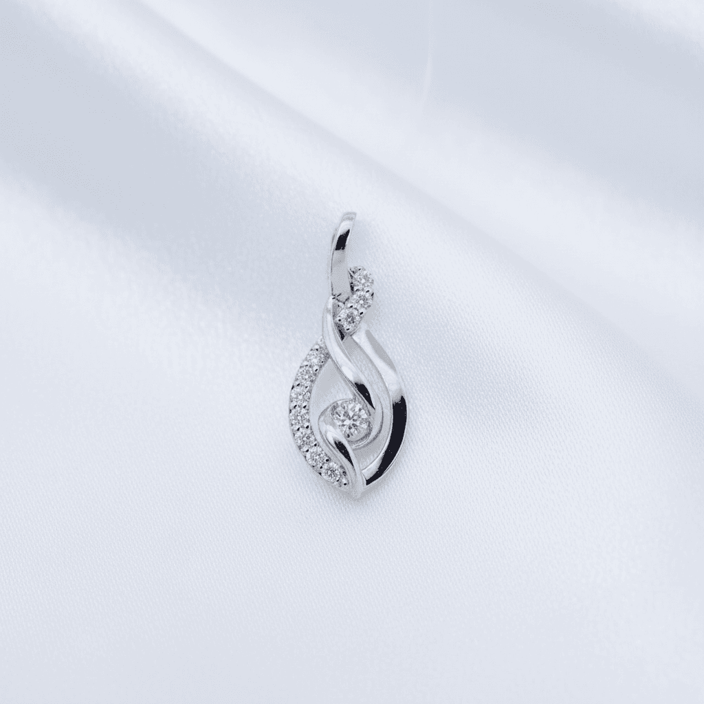 Swirl Flame Diamond Pendant
