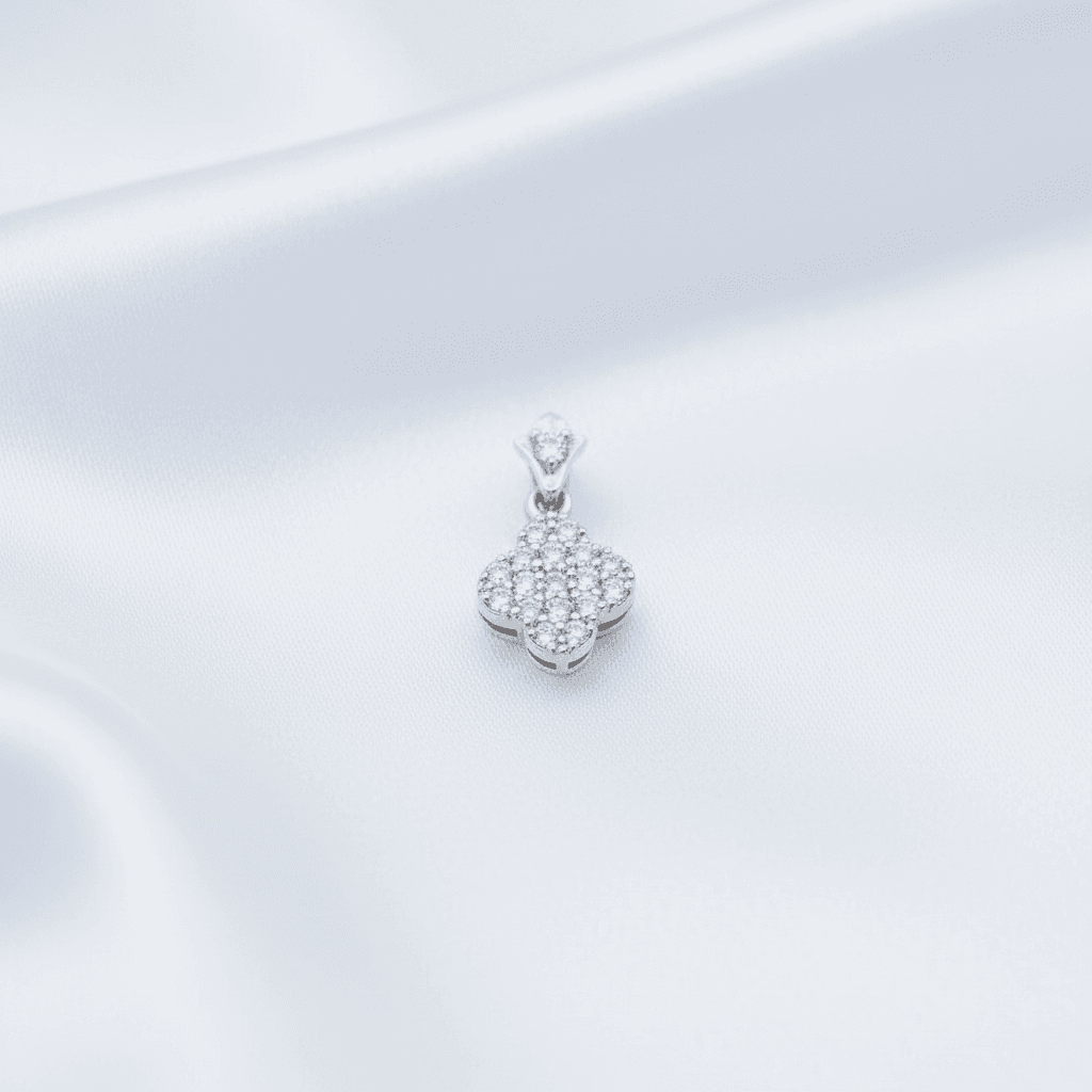 Clover Pave Diamond Pendant