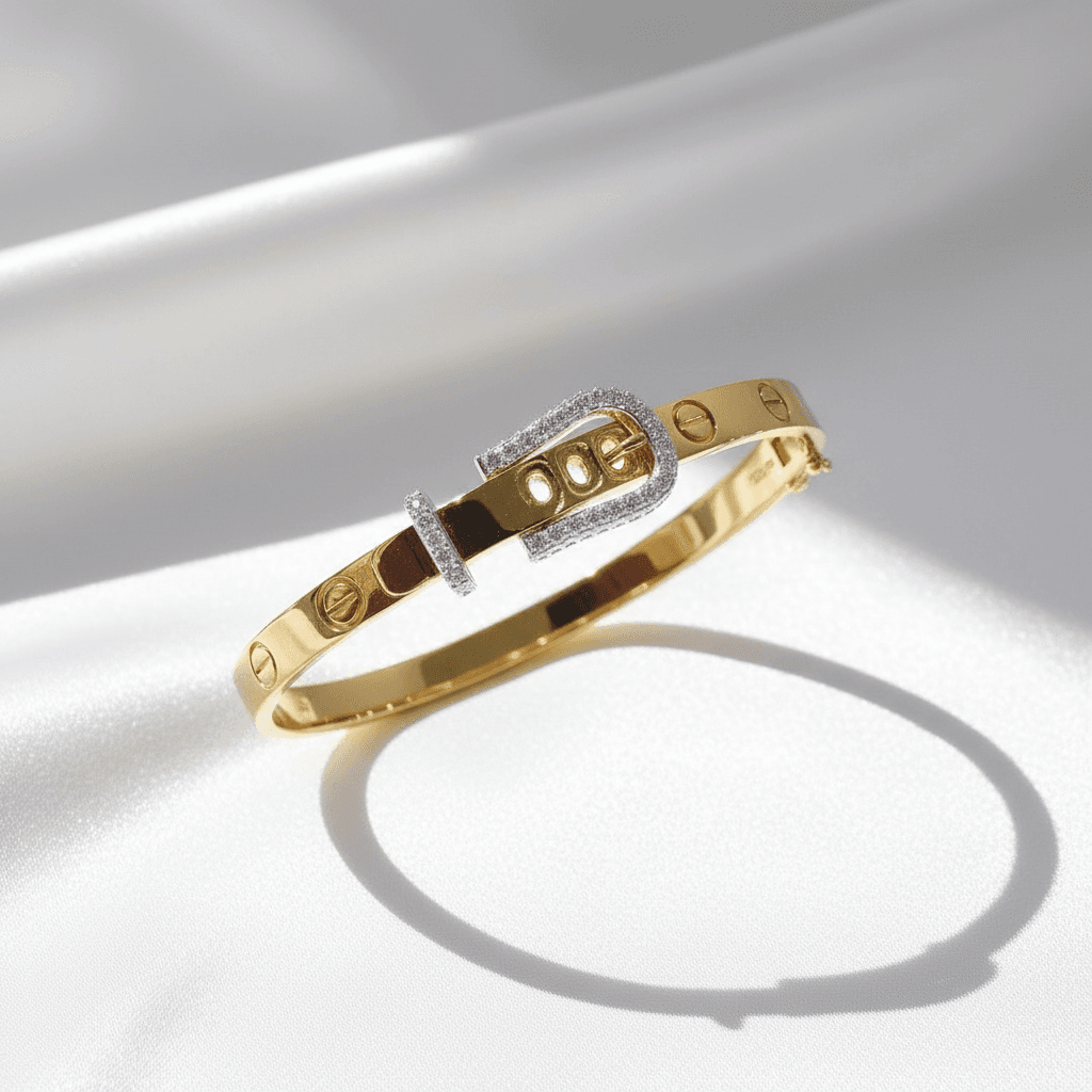 Buckle Diamond Bangle — B002