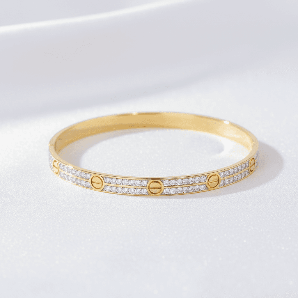Two-Tone Love Diamond Bangle — SK021