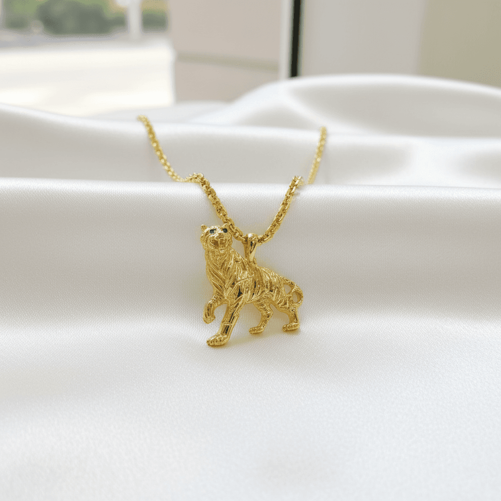 Gold Panther Pendant Chain Necklace