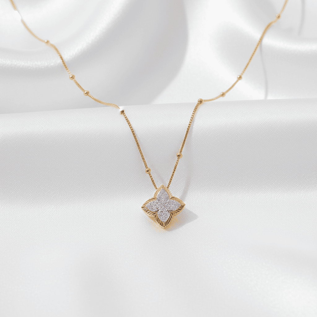 Gold Box Chain Necklace