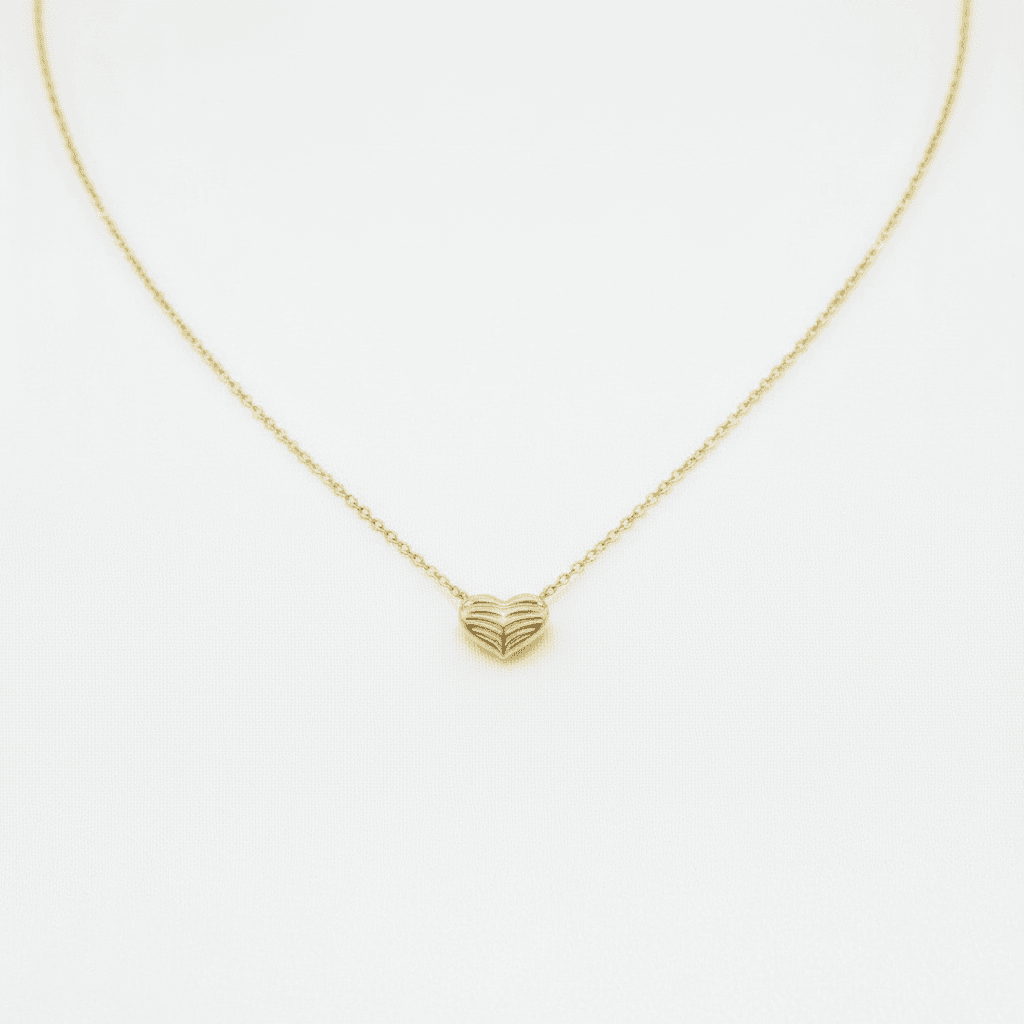 Yellow Gold Heart Diamond Chain Necklace
