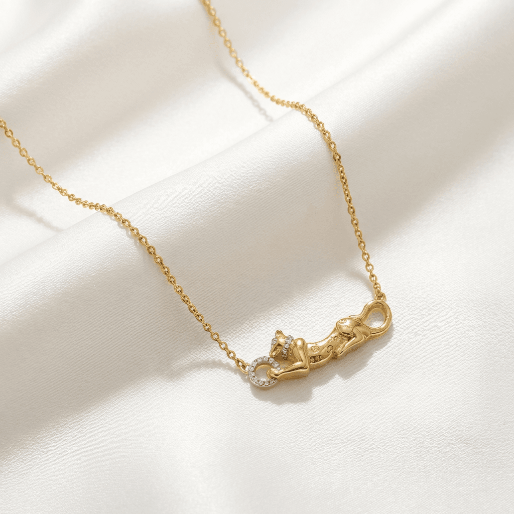 Gold Panther Diamond Chain Necklace — CN024