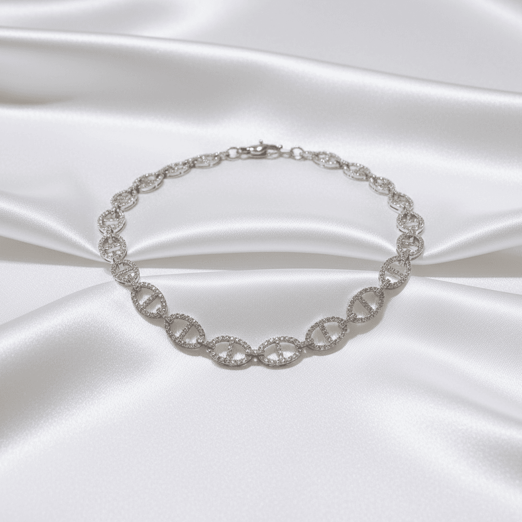 Oval Link Diamond Necklace — DN038
