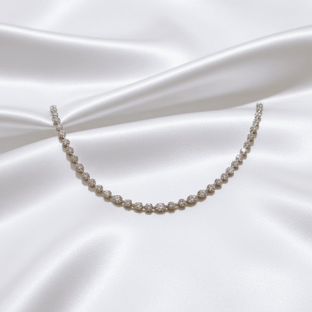 Diamond Tennis Necklace 18K Gold — DN046