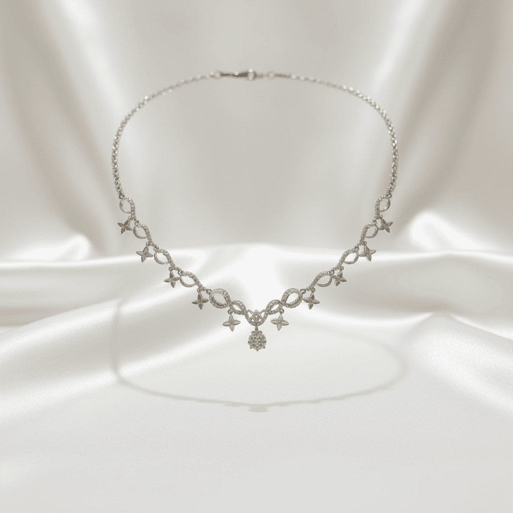 Diamond Necklace with Star Charms — DN053