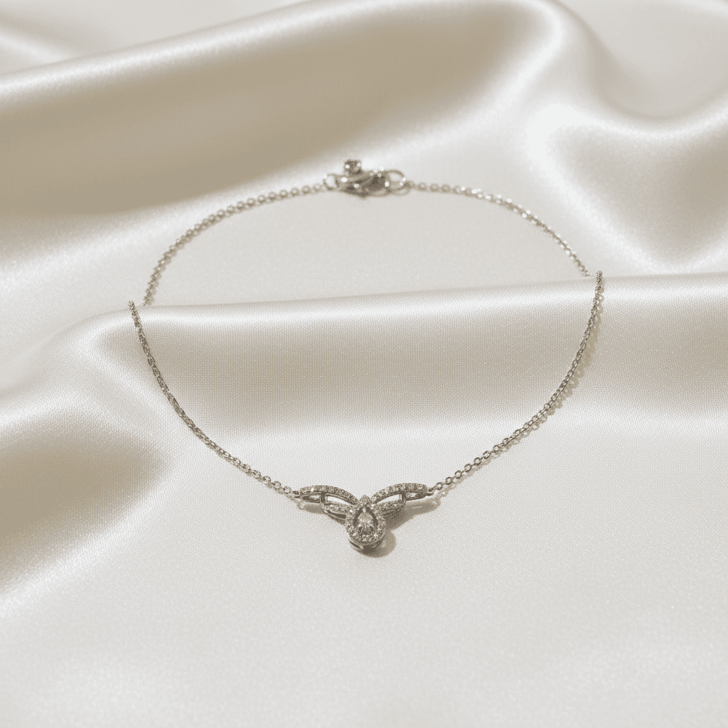 White Gold Diamond Knot Pendant Necklace — DN069
