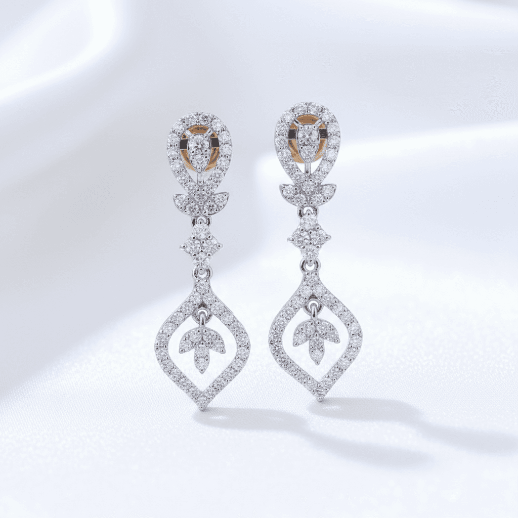 Vintage Chandelier Diamond Drop Earrings — E055
