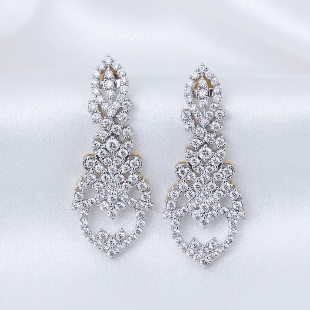Marquise Cluster Chandelier Diamond Drop Earrings — E061