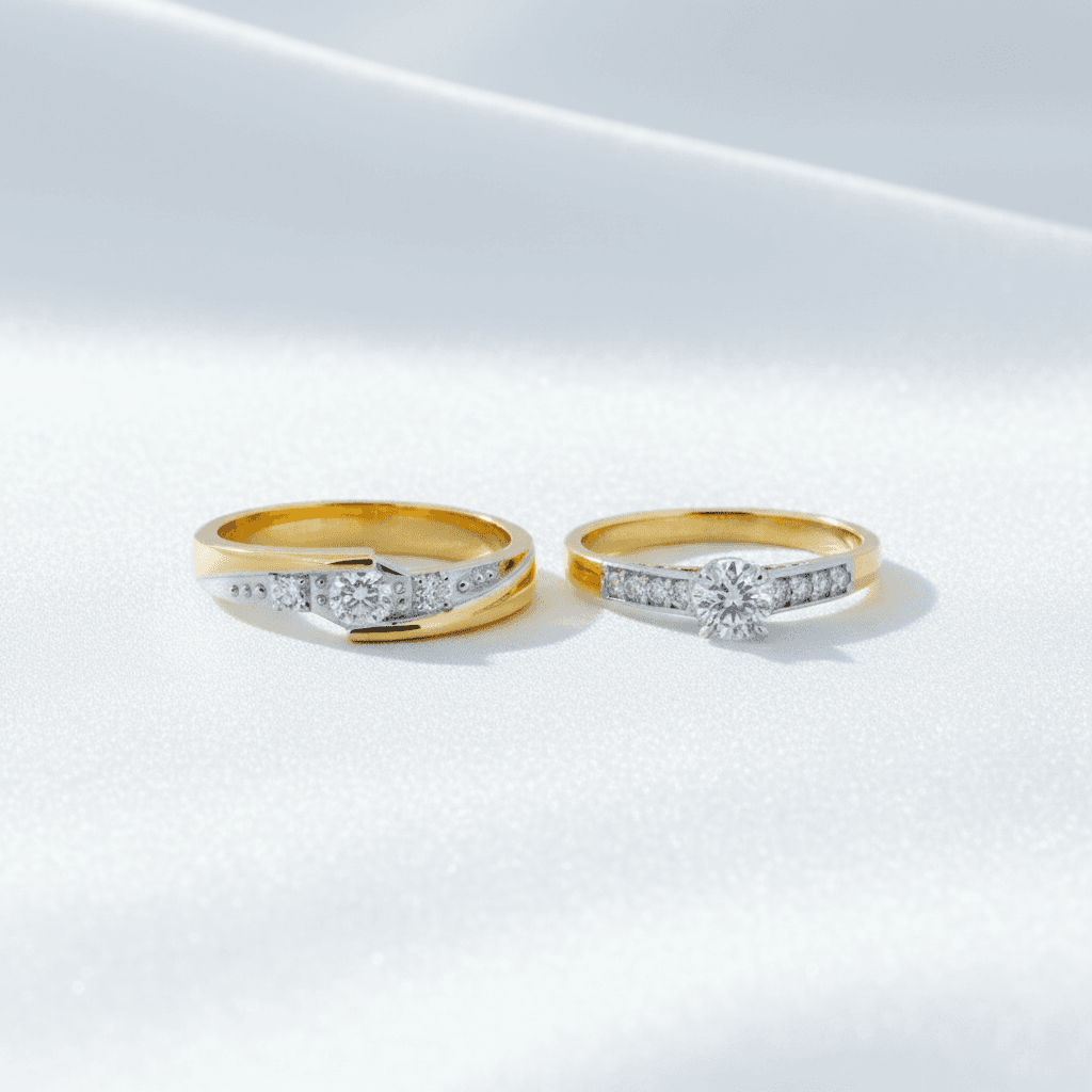 Two-Tone Diamond Couple Rings — ER003