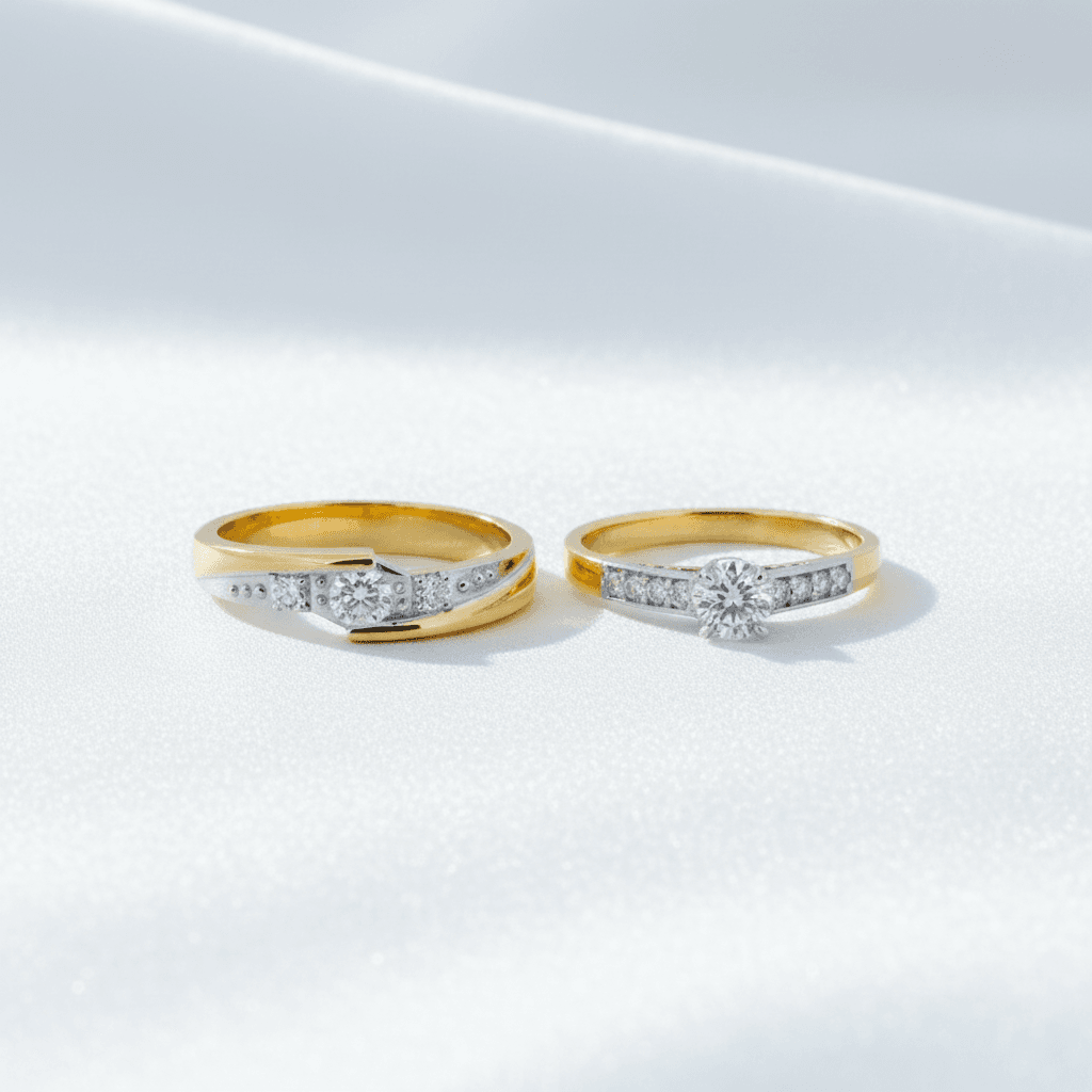 Two-Tone Diamond Couple Rings