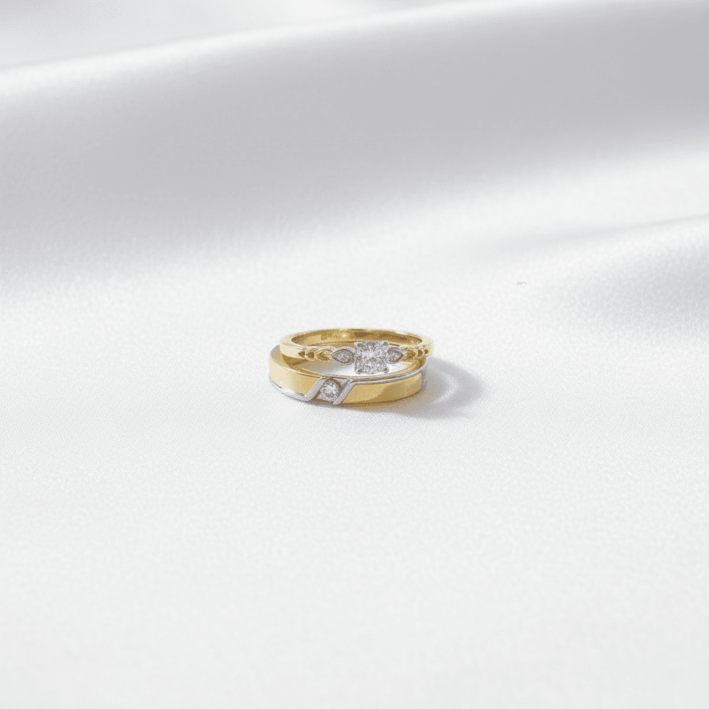 Infinity Band & Square Cluster Couple Rings