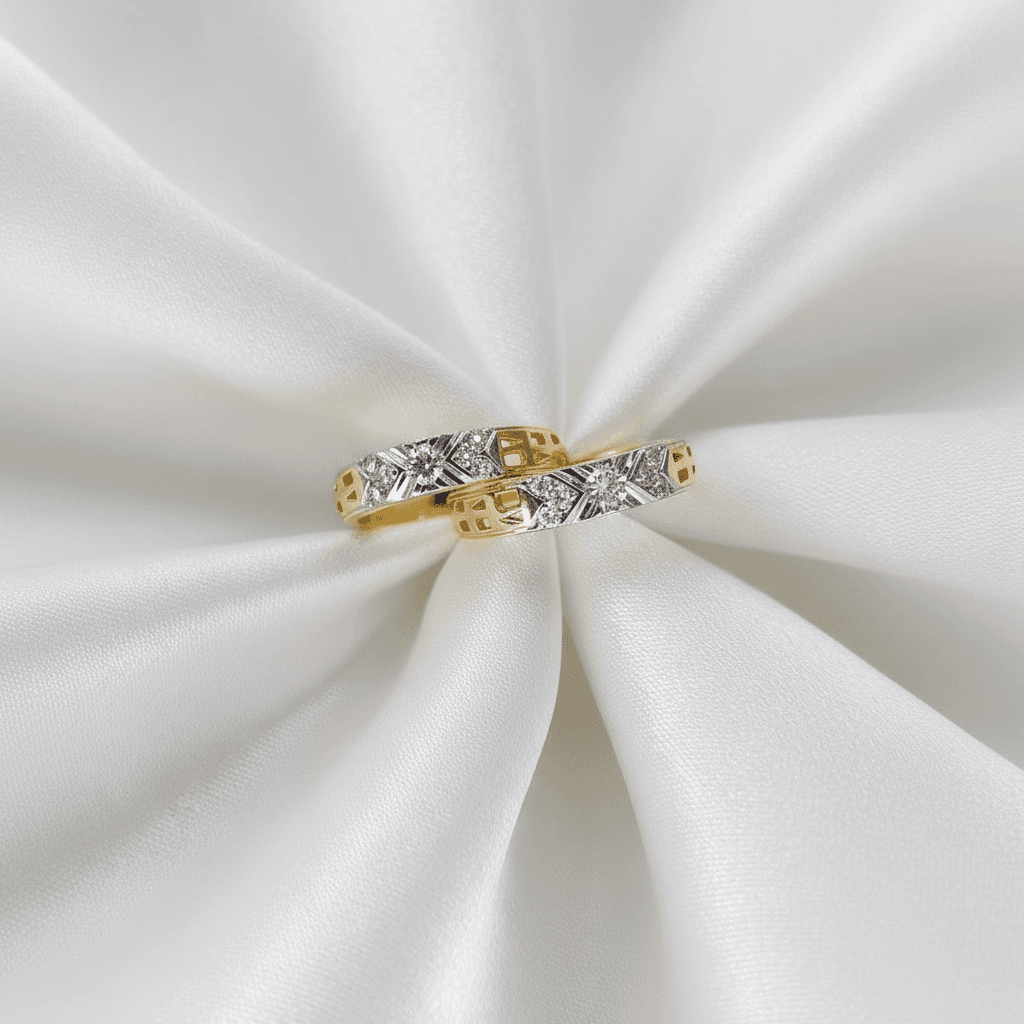 X-Pattern Diamond Eternity Couple Ring Set — ER070