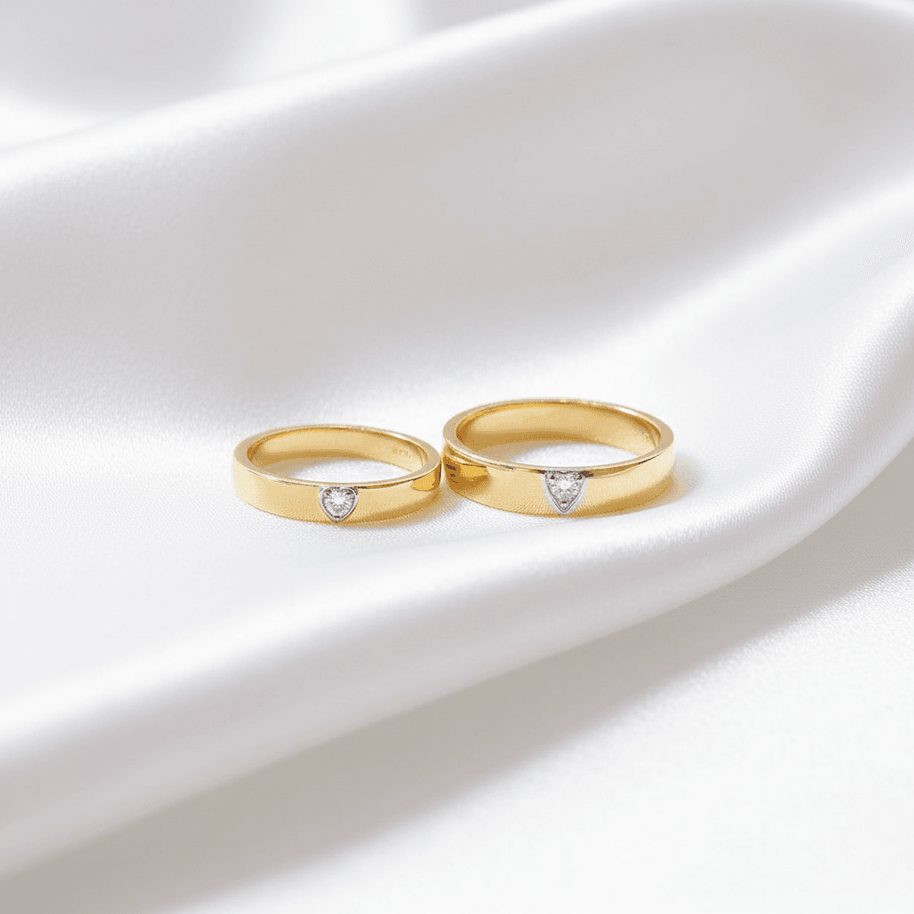 Heart Diamond Couple Ring Set — ER071