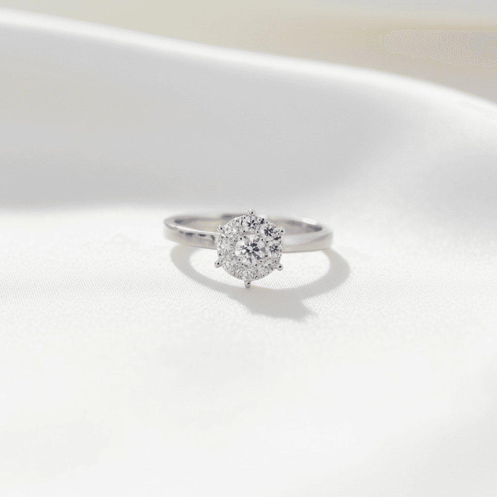 Solitaire Cluster Ring