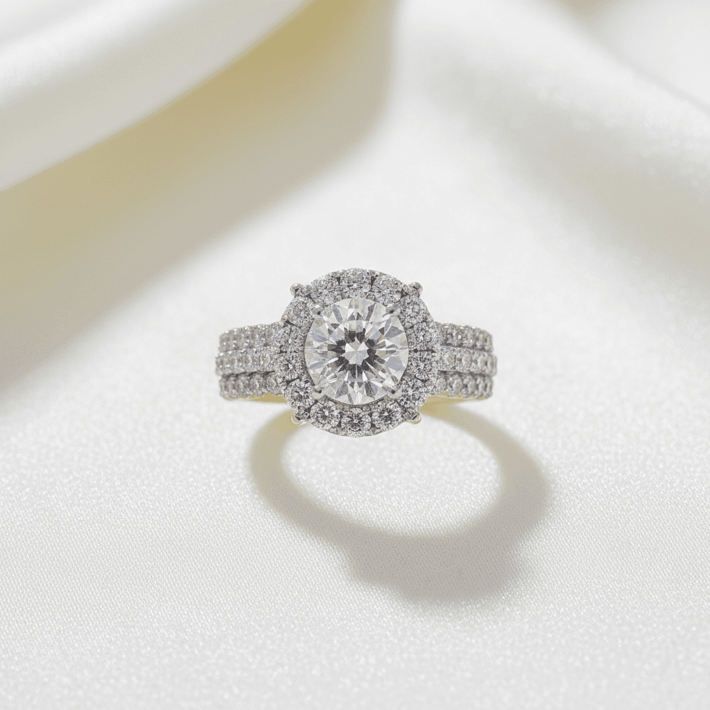 Round Halo Diamond Ring
