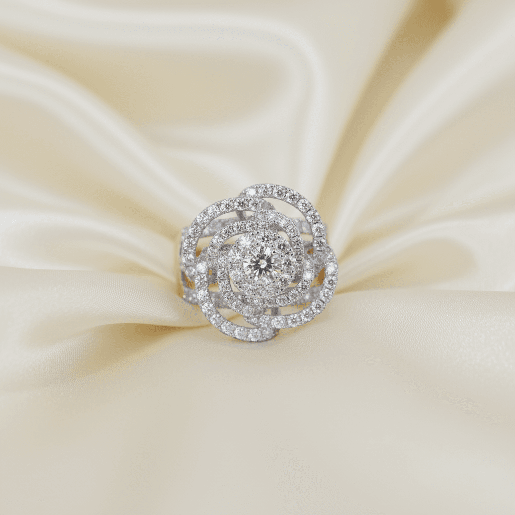 Diamond Rose Flower Ring — RF0578