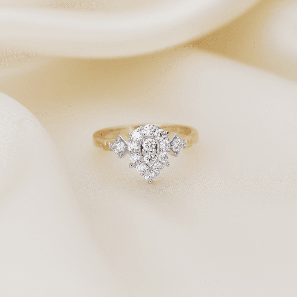 Pear Cluster Diamond Ring