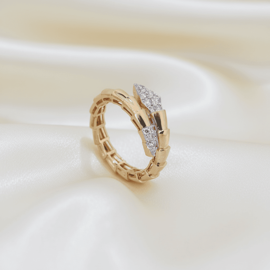 Coiled-Snake Diamond Ring — RF0582