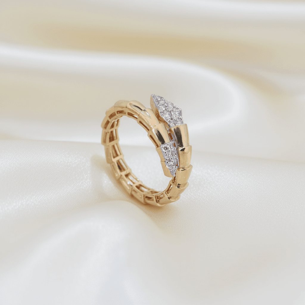 Coiled-Snake Diamond Ring