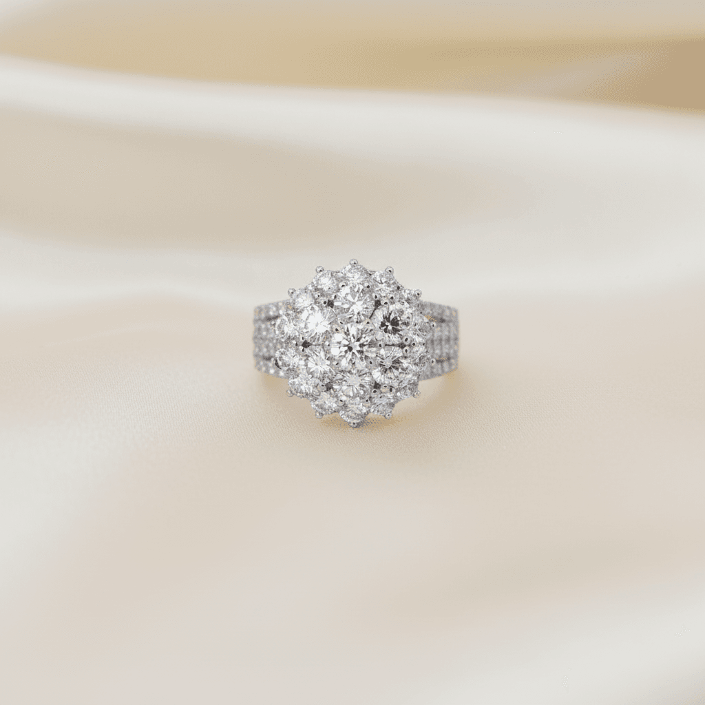 Diamond Flower Cocktail Ring