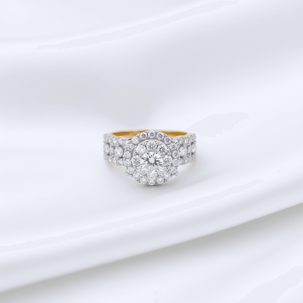 Round Double Halo Diamond Ring