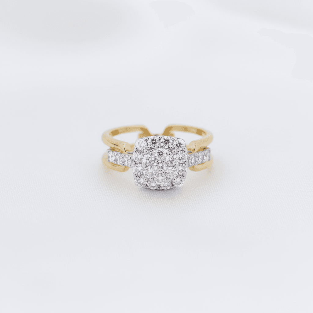 Cushion Halo Split Shank Diamond Ring — RF0595