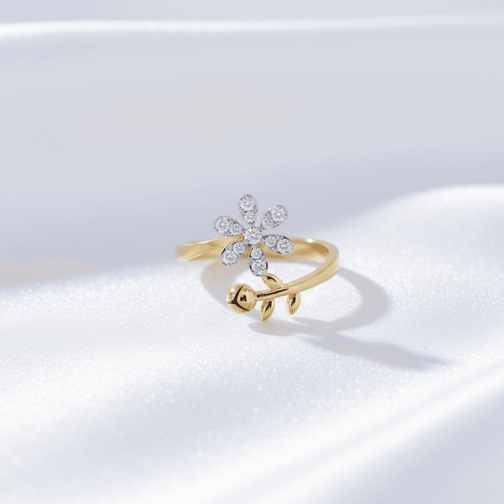 Daisy Flower Bypass Diamond Ring