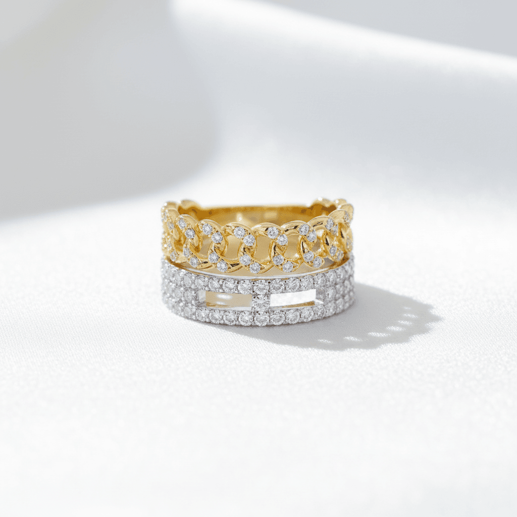 Chain Link Diamond Wide Band