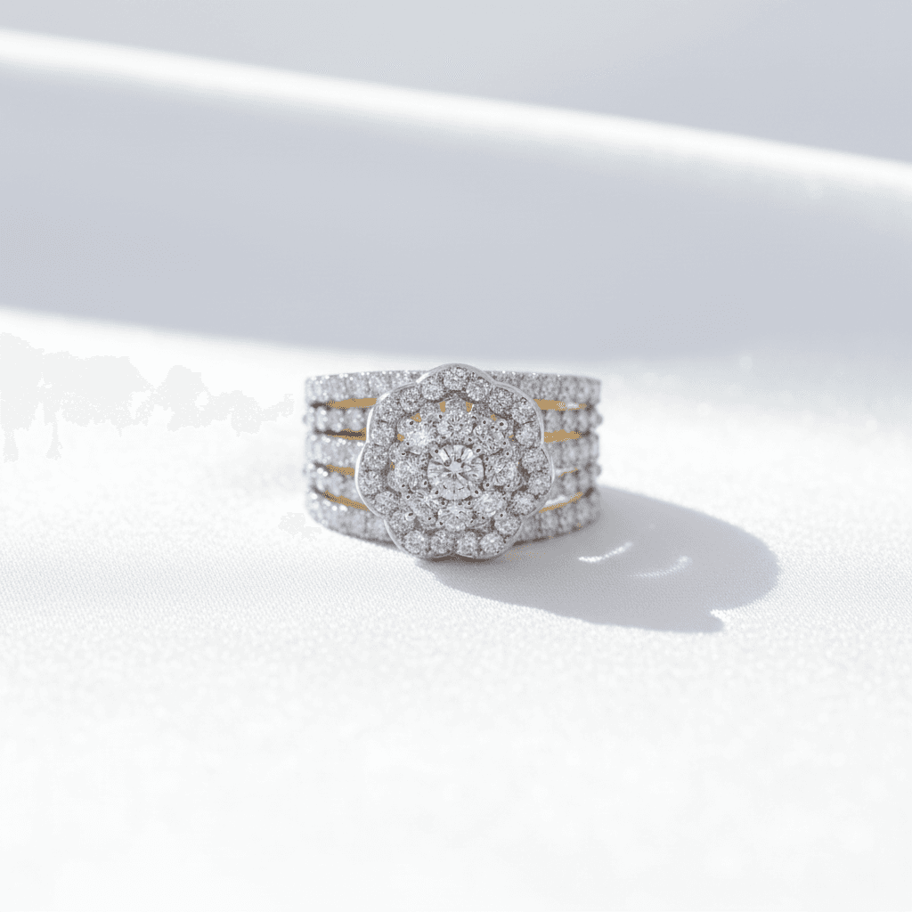 Grand Flower Cluster Diamond Cocktail Ring — RF0602