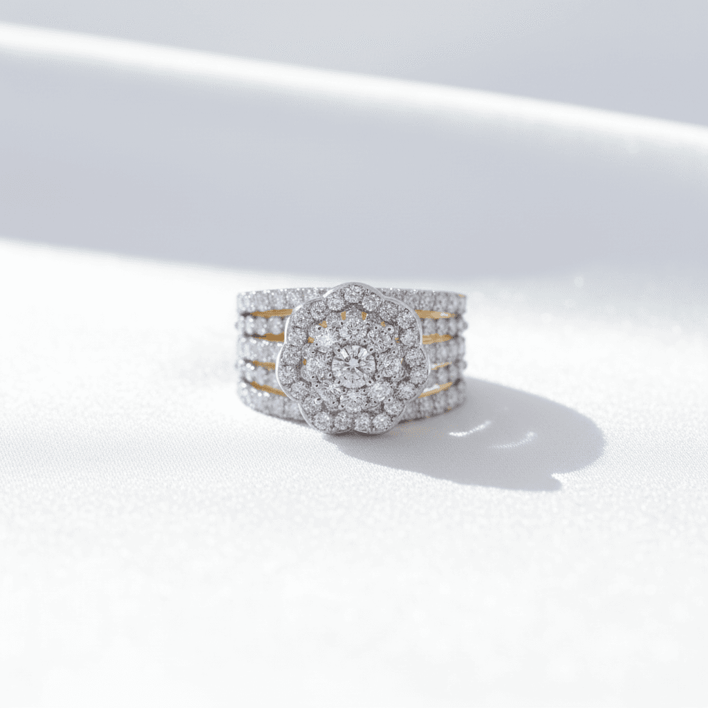 Grand Flower Cluster Diamond Cocktail Ring